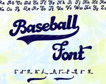 Baseball font, svg, dxf, eps, studio v3, png, cdr, file for Silhouette Cameo, Curio, cut file for cutting machines, individual letters
