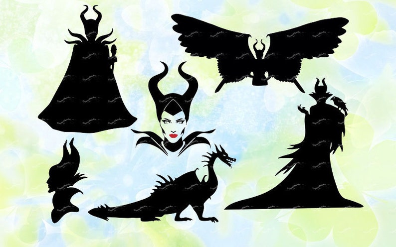 Maleficent svg, dxf, eps, studio, jpeg, png, file for Silhouette Cameo, Cur...