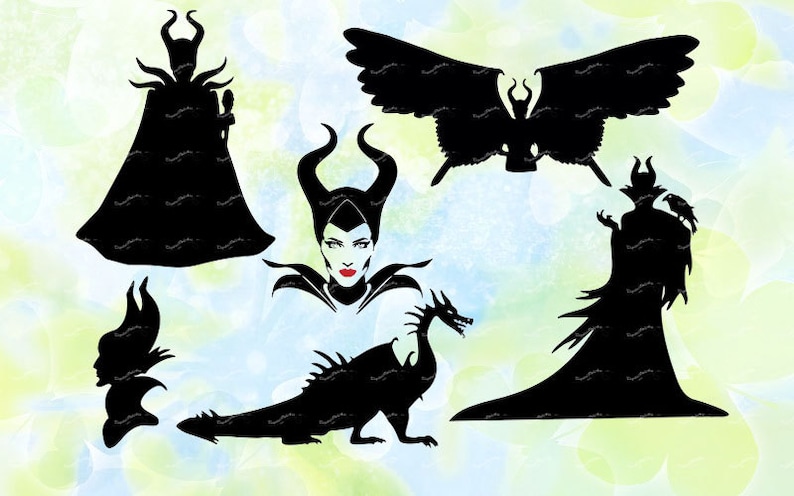 Maleficent svg, dxf, eps, studio, jpeg, png, file for Silhouette Cameo, Cur...