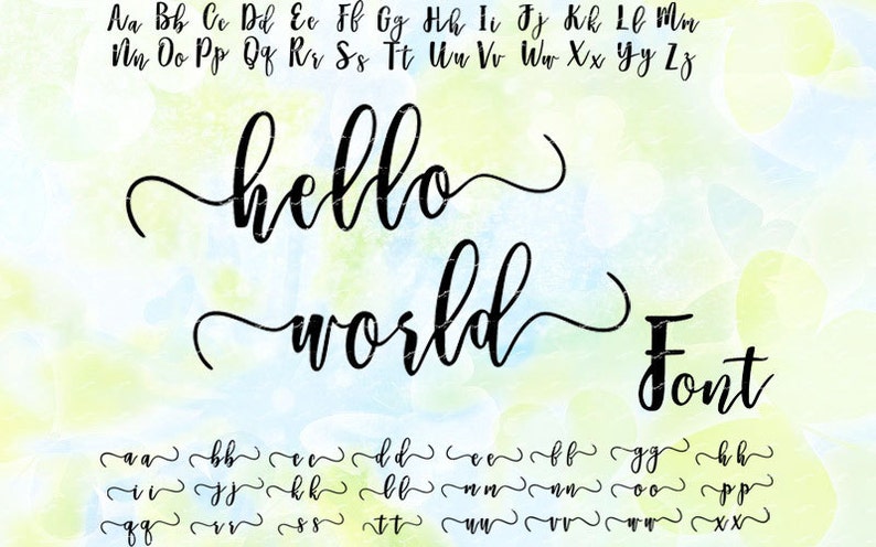 Download Cursive font svg dxf eps studio v3 png cdr file for | Etsy