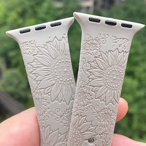 Sunflower Apple Watch Band 38 40 41 42 44 45 49 mm Personalized silicone Apple watch strap for Series 1 2 3 4 5 6 7 8 9 SE