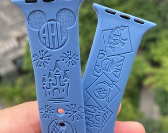 Disney Parks with custom Monogram Apple Watch Band 38 40 41 42 44 45 49 mm silicone Apple watch strap for Series 1 2 3 4 5 6 7 8 9 SE