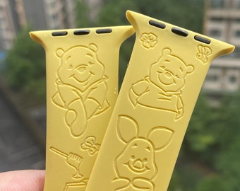 Winnie the Pooh Apple Watch Band 38 40 41 42 44 45 49 mm Personalized silicone Apple watch strap for Series 1 2 3 4 5 6 7 8 9 SE