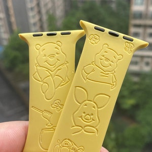 Winnie the Pooh Apple Watch Band 38 40 41 42 44 45 49 mm Personalized silicone Apple watch strap for Series 1 2 3 4 5 6 7 8 9 SE