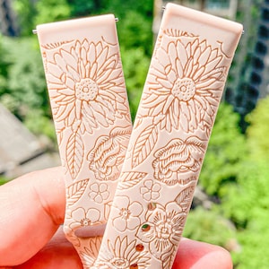 Vintage Blumen Silikon Armband für Samsung Galaxy, Ersatzarmband für Fitbit Versa 1 & Versa 2