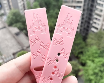 Disney Minnie Bow silicone Samsung Galaxy Watch Band, Replacement watch  strap, Personalized Fitbit versa watch band