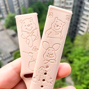 Winnie the Pooh silicone Samsung Galaxy Watch Band, Replacement watch strap, Personalized Fitbit versa 1 & 2 watch band image 2