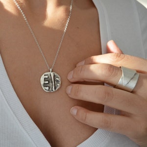 Replique of Ancient Stater Coin Necklace, Medallion Silver Stacking Necklace, Ancient Greek Inspired, Tribal Ethnic Layering Jewelry, Gift