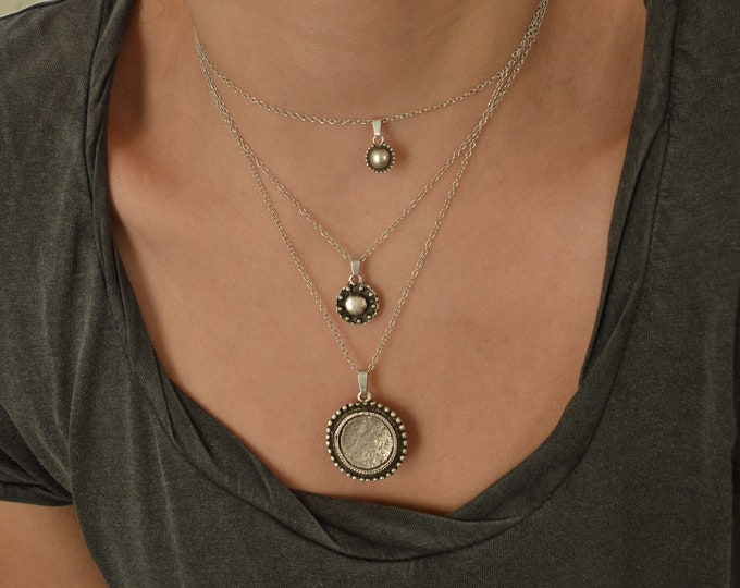 Charms Multilayer Star Triple Necklace Choker Gold Hippy Boho Chain Pendant Thin