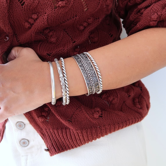 Ornate Beaded Bohemian Eclectic Cuff Bracelet Boho Chic Beaded Wrap Bracelet: Handmade 5-Strand Natural  main image 3