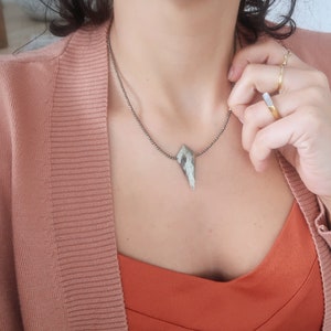 PYRIET kralen edelsteen ketting met pijlpunt hanger, Boho moderne delicate punk rock stijl halfedelstenen sieraden, cadeau voor haar afbeelding 2