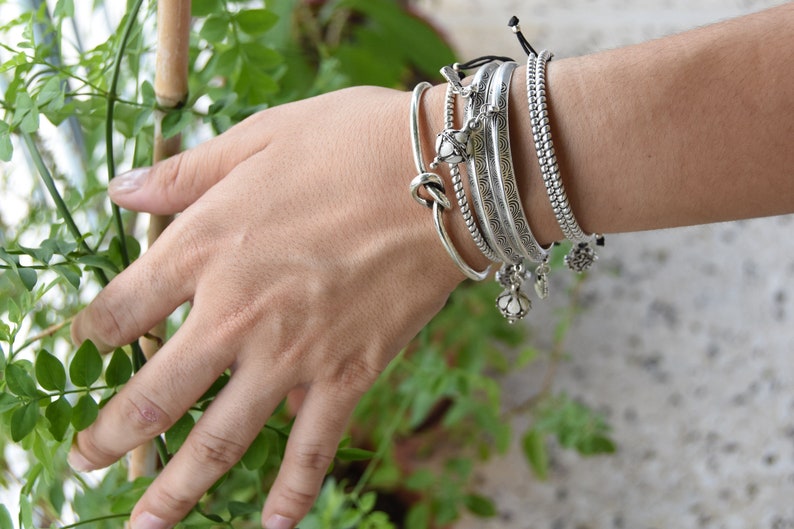 Stacking Wristband Bracelets,Cuff Party Antique Silver circle engraved cuff Bohemian Delicate Minimalist Cuff Free People Style Jewellery