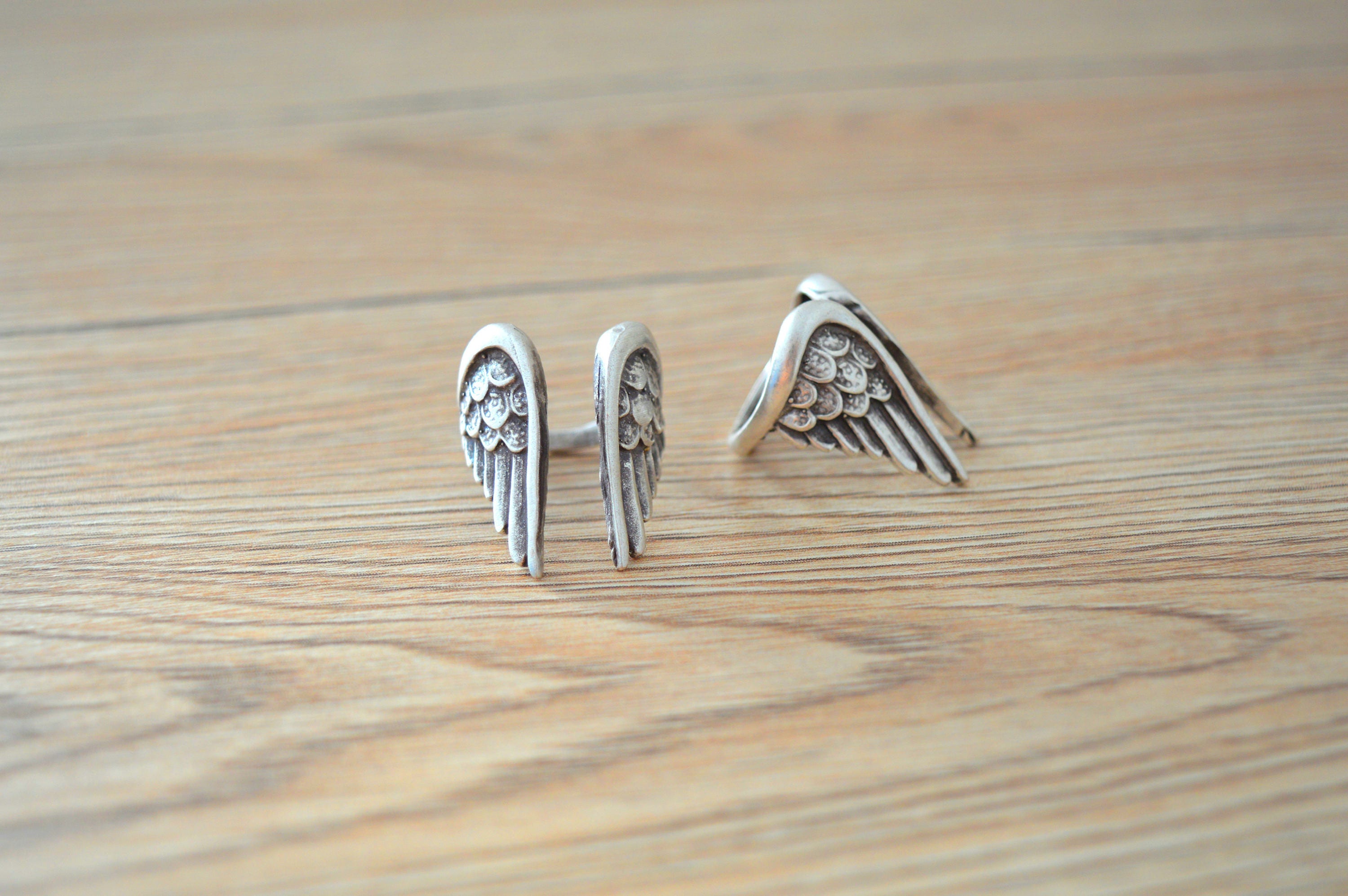 Bohemian Silver Angel Wings Ring Boho Silver Rings Angel Etsy UK