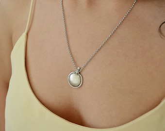 Antique Silver Flask Necklace: Stainless Steel Boho Charm