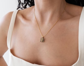 Antique Gold Greek Coin Pendant Necklace: Bohemian Medallion Jewelry