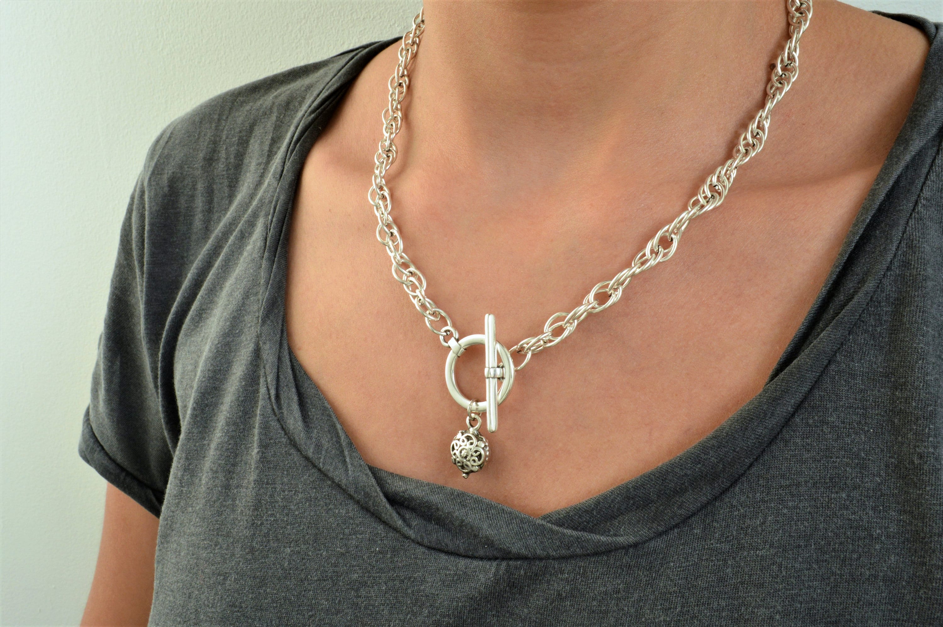 Double Wrap TBar Chain Silver ubicaciondepersonas.cdmx.gob.mx