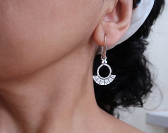 Silver Tuareg Shield Earrings: Bohemian Ethnic Tribal Dangle Earrings, Festival Dangles, Free People Style, Cultural Statement Gift for Her