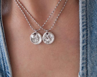 Athena & Pegasus Coin Necklace: Ancient Greek Coin Pendant, Greek Mythology Jewelry, Silver Coin Necklace, History Lover Gift