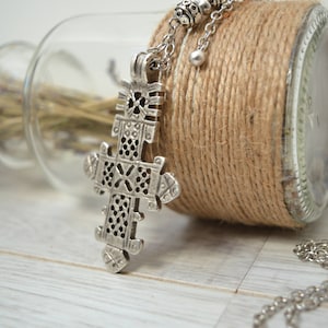 African Ethiopian Coptic Cross Necklace, African Jewelry, Ethnic Tribal Necklace, Large Pendant Amulet Necklace, Handmade Jewelry