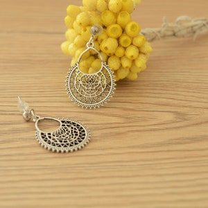 Silver Teardrop Dangle Earrings: Turkish Bohemian Jewelry