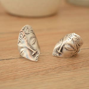 Replica of Archaeological Finds Ring Jewellery, Archaeological Face Ring, Adjustable Stackable Silver Statement Ring, Ancient Greek Jewelry image 7