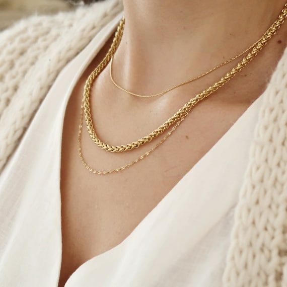 Gold coloured necklaces best sale