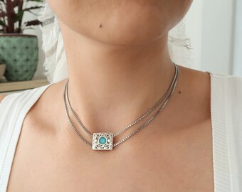 ネックレス・チョーカー Numbering Square Concho Link Necklace #8780 SA5B0013 NUMBERING 넘버링