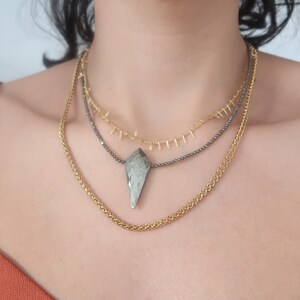 PYRIET kralen edelsteen ketting met pijlpunt hanger, Boho moderne delicate punk rock stijl halfedelstenen sieraden, cadeau voor haar afbeelding 7