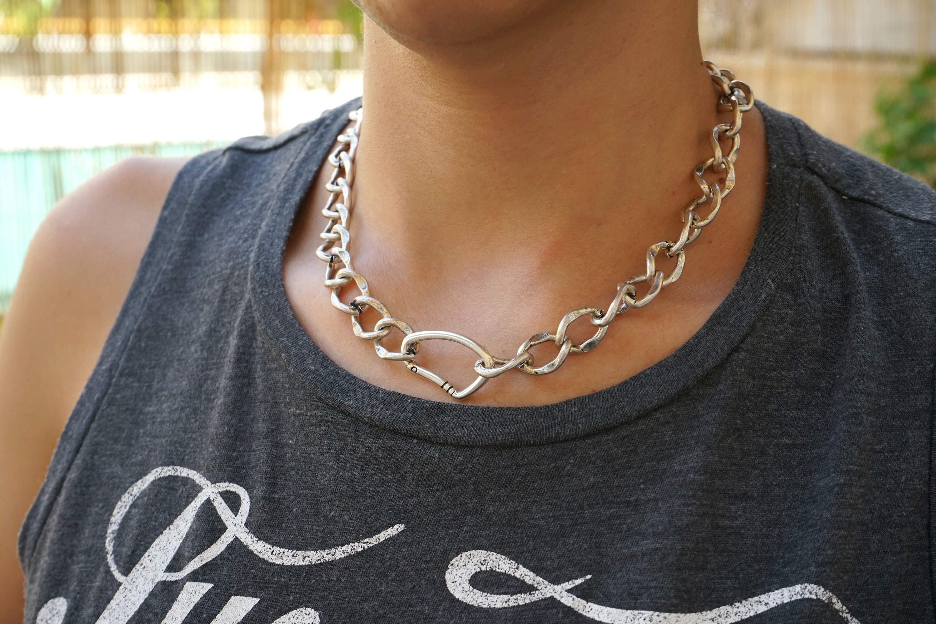 Sterling Silver Electroform Light Extra Chunky Curb Chain Necklace |  Silverly