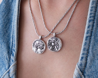 Athena Goddess & Owl Coin Necklace: Ancient Greek Coin Pendant, Greek Mythology Jewelry, Silver Coin Necklace, History Lover Gift