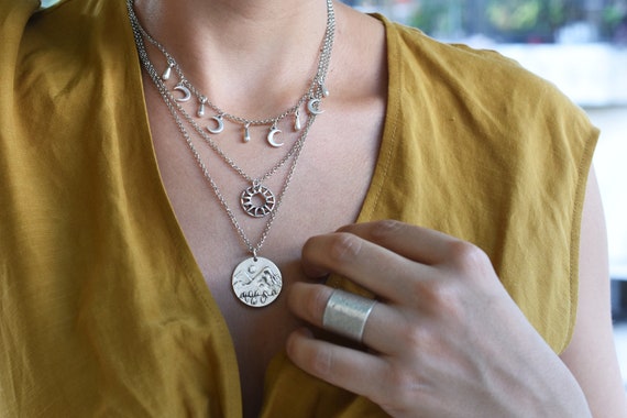 Stackable cheap silver necklaces