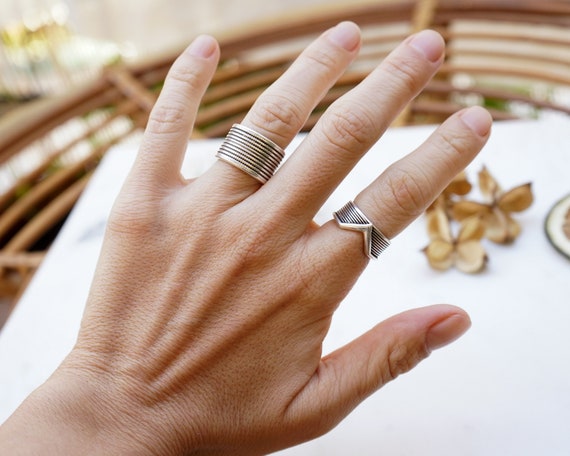 Modern Hippie Sterling Silver Crochet Ring