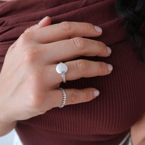 Antique Silver CIRCLE-BOOMERANG-OVAL African Style Signet Ring, Ethnic Geometric Minimal Unique Stacking Eco Design Abstract Modern Dainty