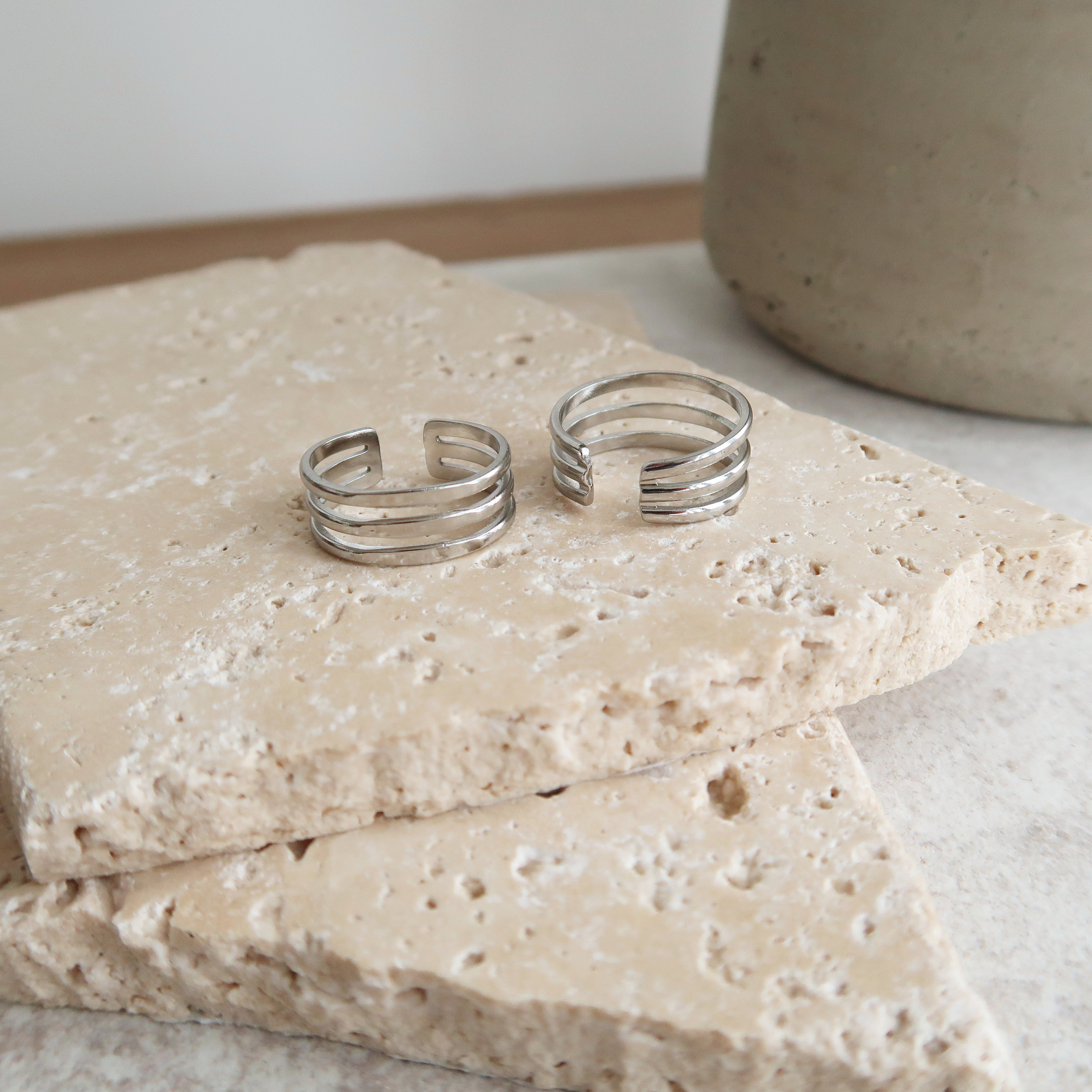 Dreifach Ring Edelstahl - Rotierender Schmuck Mit 3 Schlaufen