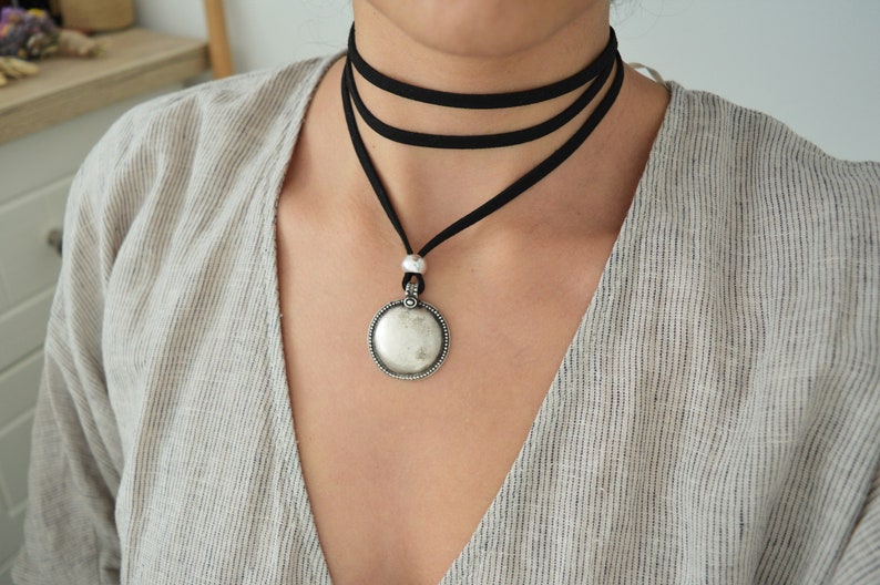 Leather wrap necklace Clearance