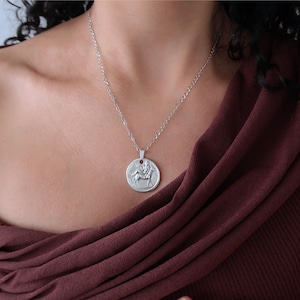 Ancient Greek Dionysos God of Wine Pendant Charm Necklace, Replique Coin Medallion, Tribal Ethnic Mythology Jewelry, Layered Coin Necklace