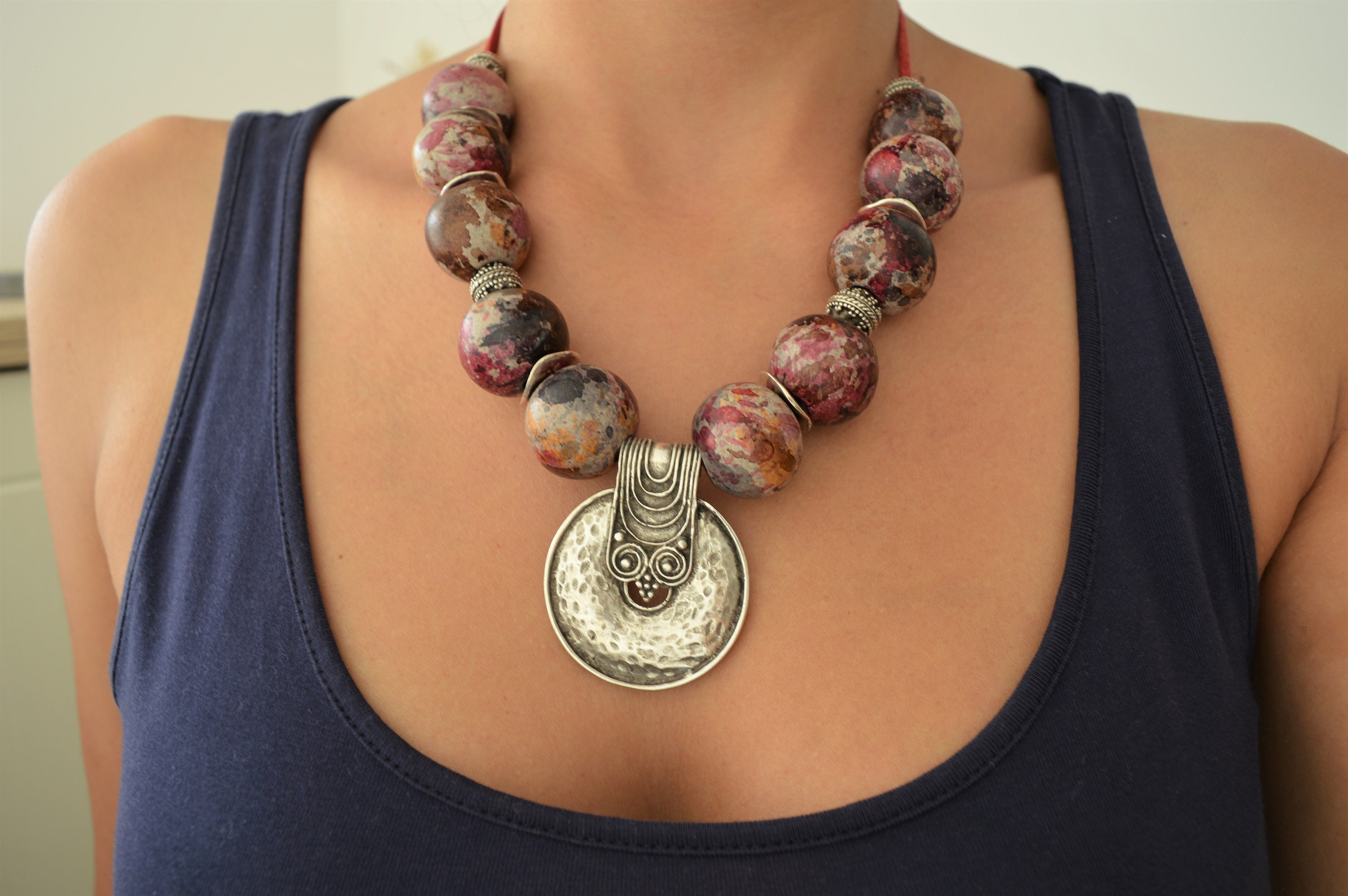 Colourful shop chunky necklaces