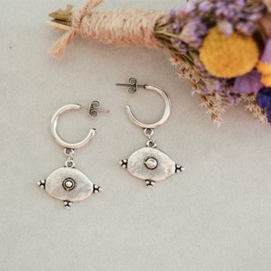 Silber Arabisch Symbol Creolen: Zierliche Minimalist Charme