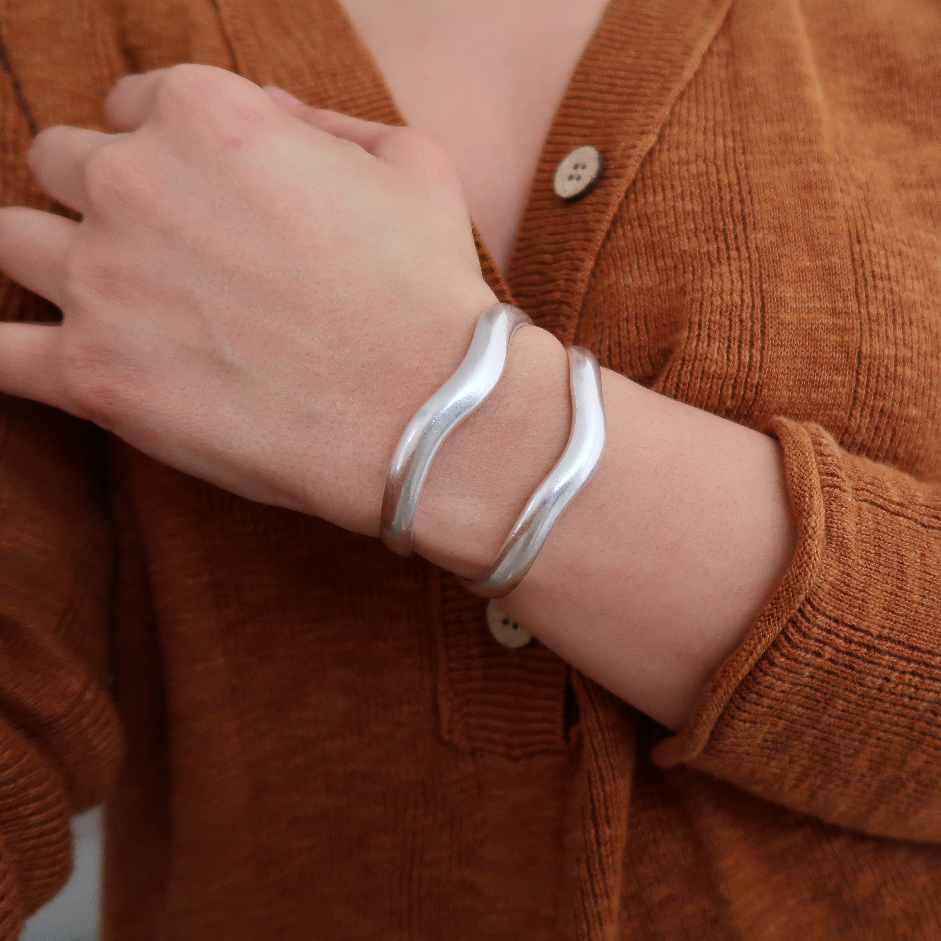 ヴィンテージ！Silver Rope Wavy Cuff ブレスレット ヴィンテージ！Silver Rope Wavy Cuff ブレスレット