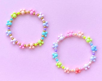 Mini Pastel Mickey Bracelet, Pastel Rainbow Bracelet, Stretchy Bracelet