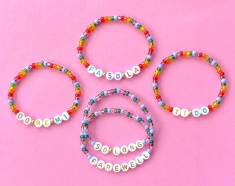 Sound of Music Bracelets, Stacking Stretch Bracelets, Beaded Bracelets, Layering Jewelry