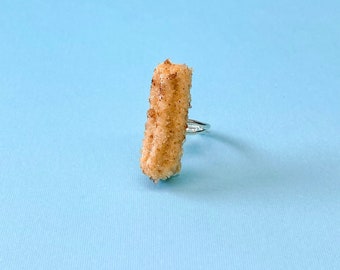 Churro Ring, Adjustable Ring, Park Snacks Ring, Park Inspired Jewelry, Churro Statement Ring