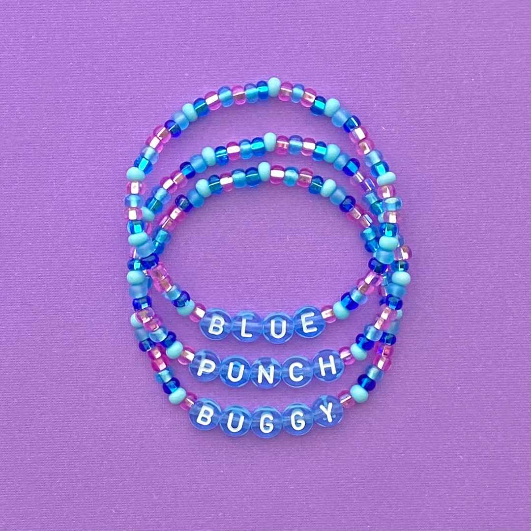 Blue Punch Buggy Bracelet Set Stacking Stretch Bracelets Etsy