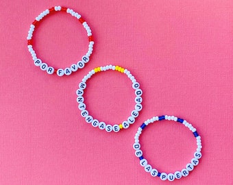 Monorail Bracelet Set, Stacking Stretch Bracelets, Beaded Bracelets, Layering Jewelry