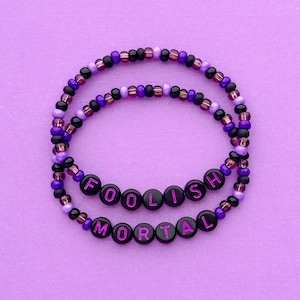 Foolish Mortal Bracelet Set, Stretch Bracelets, Haunted Mansion Bracelets