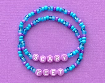 Scary Feet Bracelet Set, Monsters Inc Bracelets, Beaded Sully Bracelets