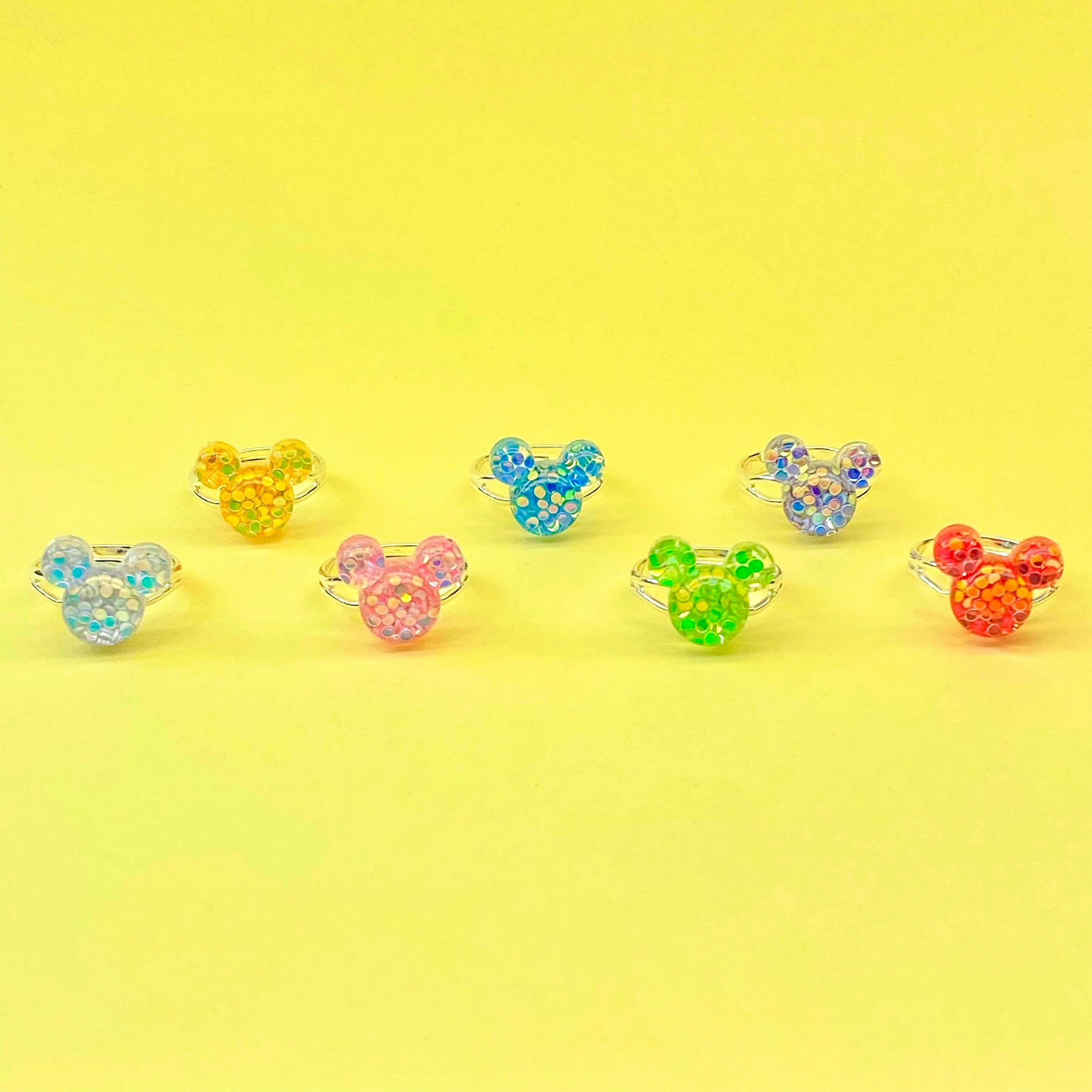 Mini Glitter Mouse Ring Adjustable Rings Park Inspired Etsy