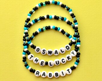 Oswald Bracelet Set, Stacking Stretch Bracelets, Lucky Rabbit Bracelets