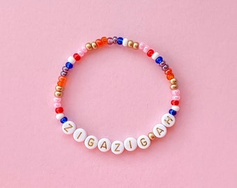 Spice Girl Bracelet, Stacking Stretch Bracelet, Zigazig Ah Beaded Bracelet