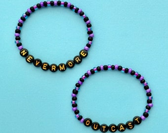 Nevermore Academy Bracelets, Wednesday Bracelets, Halloween Jewelry